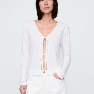 Gap White Tie-Front Women's Top